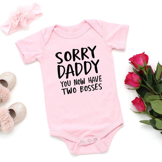 'Sorry Daddy You Now Have Two Bosses' Short-Sleeve Graphic Bodysuit