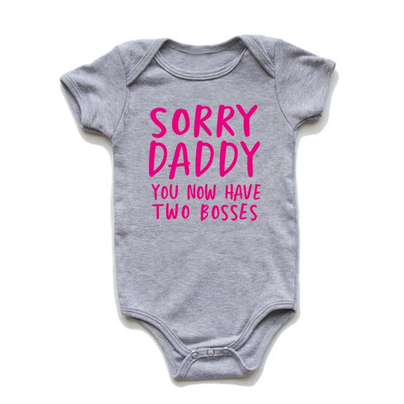 'Sorry Daddy You Now Have Two Bosses' Short-Sleeve Graphic Bodysuit