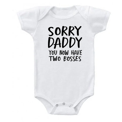 'Sorry Daddy You Now Have Two Bosses' Short-Sleeve Graphic Bodysuit