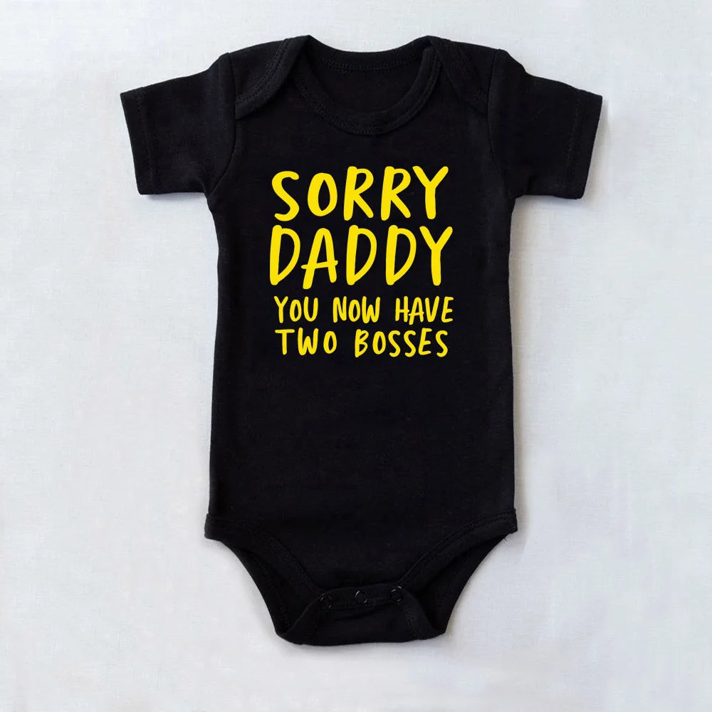 'Sorry Daddy You Now Have Two Bosses' Short-Sleeve Graphic Bodysuit