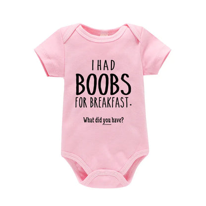 'I Had Boobs for Breakfast What Did You Have?' Short-Sleeve Graphic Bodysuit