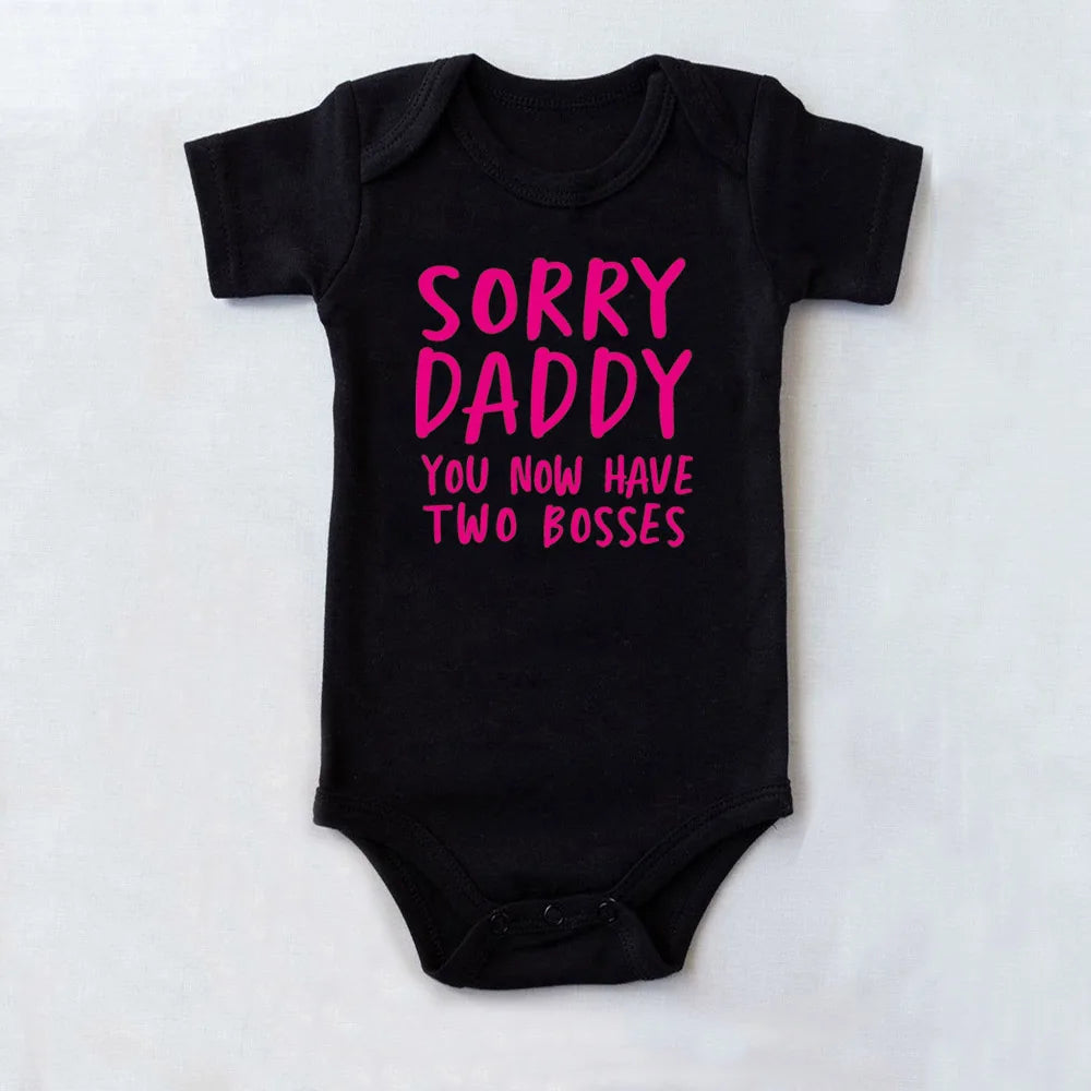'Sorry Daddy You Now Have Two Bosses' Short-Sleeve Graphic Bodysuit