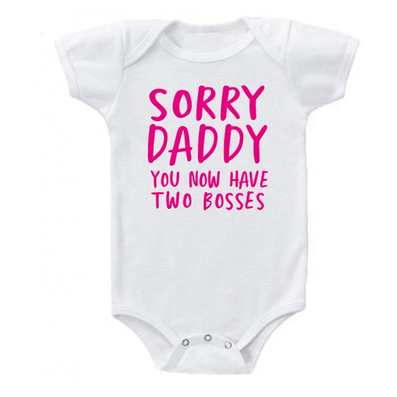 'Sorry Daddy You Now Have Two Bosses' Short-Sleeve Graphic Bodysuit