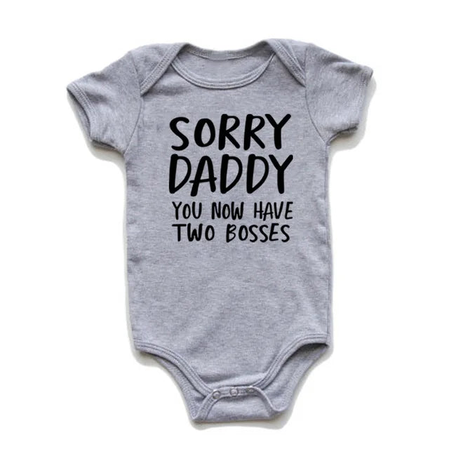 'Sorry Daddy You Now Have Two Bosses' Short-Sleeve Graphic Bodysuit