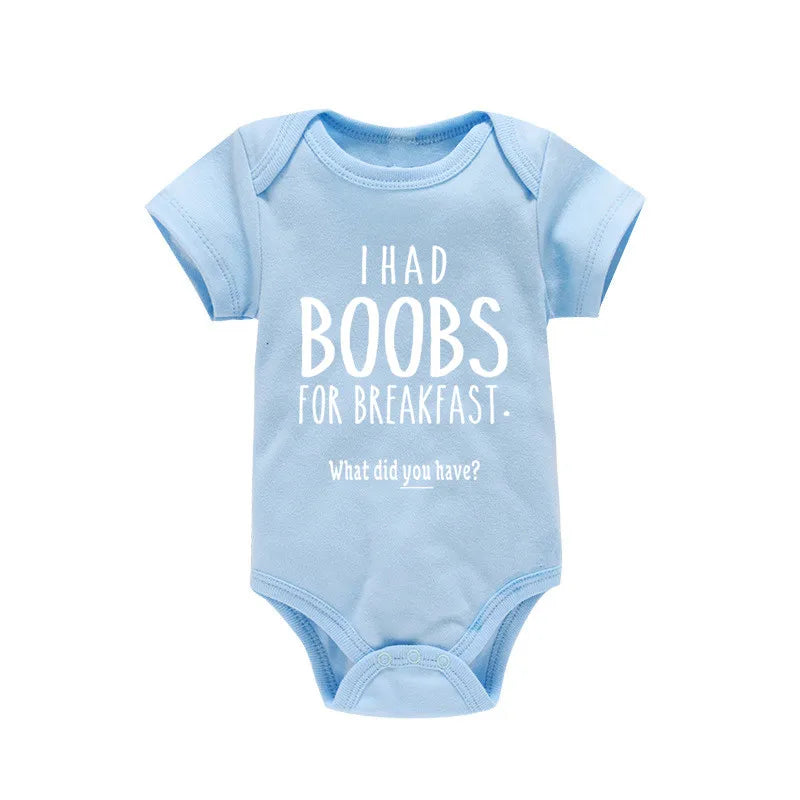 'I Had Boobs for Breakfast What Did You Have?' Short-Sleeve Graphic Bodysuit