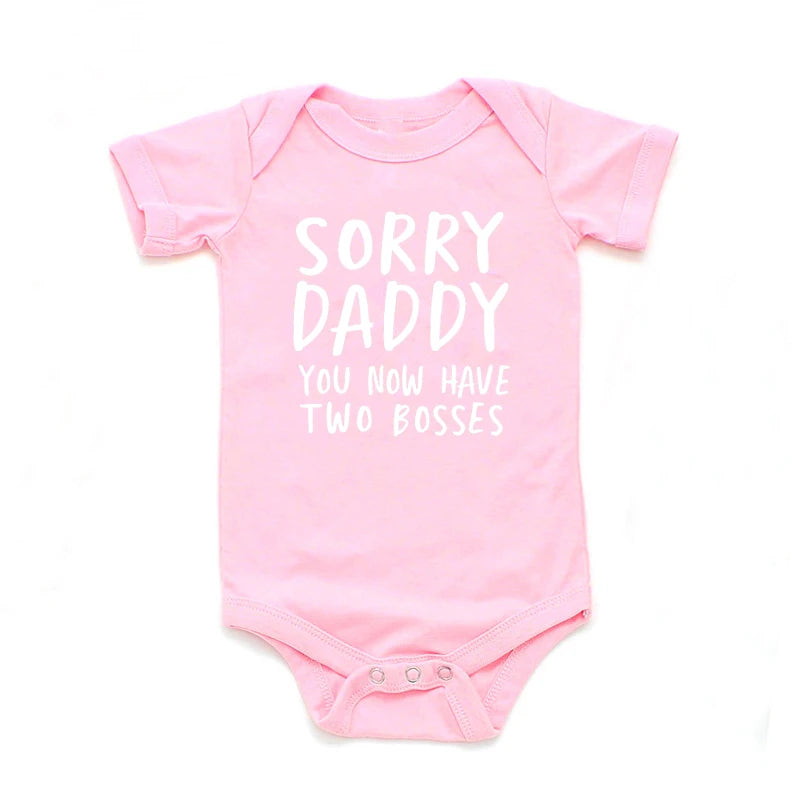 'Sorry Daddy You Now Have Two Bosses' Short-Sleeve Graphic Bodysuit