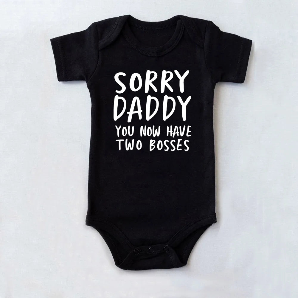 'Sorry Daddy You Now Have Two Bosses' Short-Sleeve Graphic Bodysuit