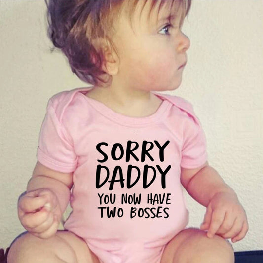 'Sorry Daddy You Now Have Two Bosses' Short-Sleeve Graphic Bodysuit