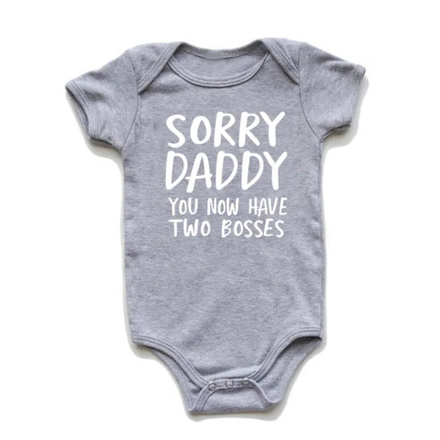 'Sorry Daddy You Now Have Two Bosses' Short-Sleeve Graphic Bodysuit