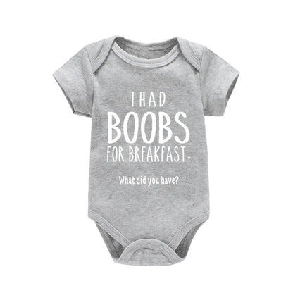 'I Had Boobs for Breakfast What Did You Have?' Short-Sleeve Graphic Bodysuit