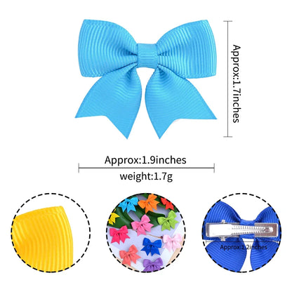 10Pcs/5 Set Solid Color Kids Bows Hair Clips for Baby Girls