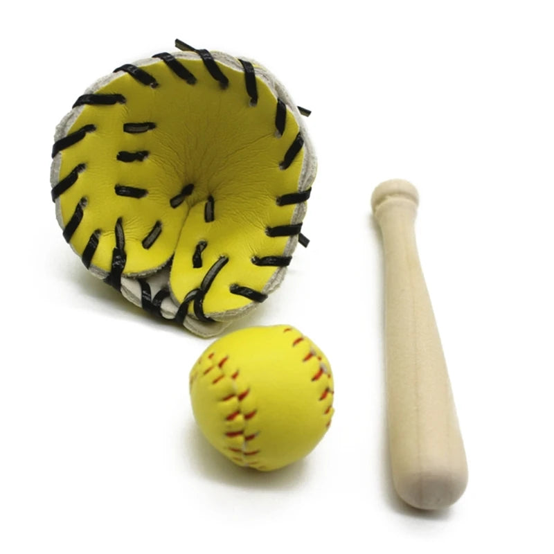 Mini Baseball Bat and Glove Set Props