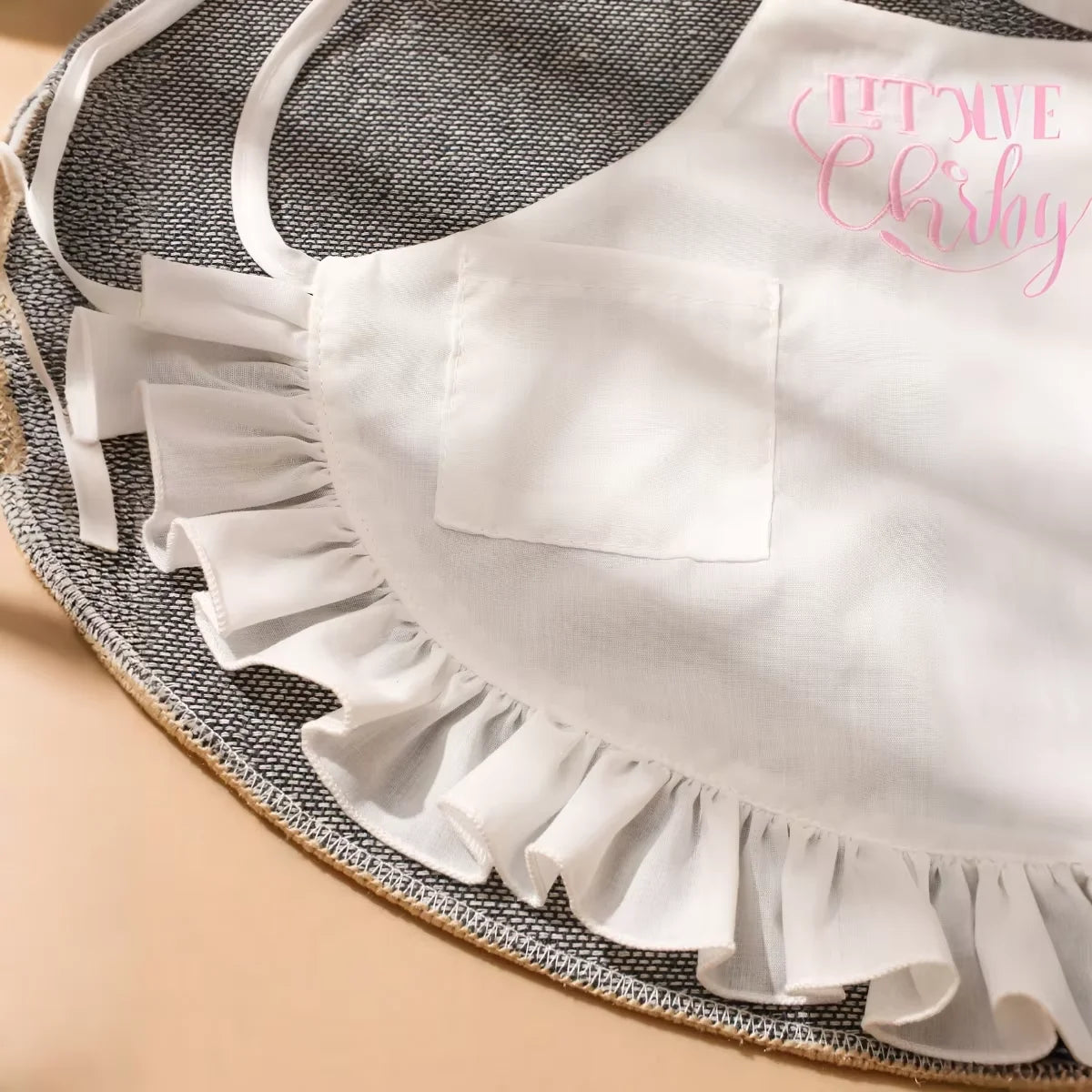 2Pcs Embroidered Apron and Chef Hat