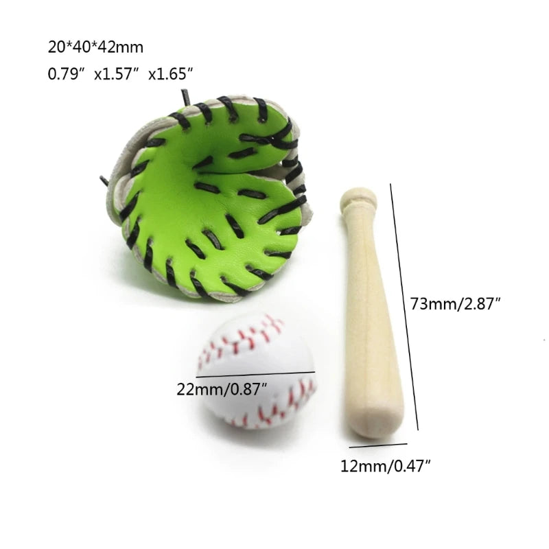 Mini Baseball Bat and Glove Set Props