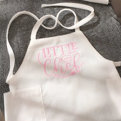 2Pcs Embroidered Apron and Chef Hat